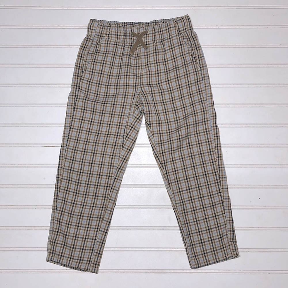 H&M NWOT Sad Beige Plaid Flannel Elastic Waist Pants